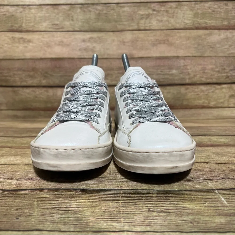 P448 Leather Faux Trim Low Sneakers
